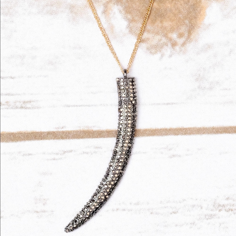 Panacea Crystal Saber Tooth Pendant Necklace